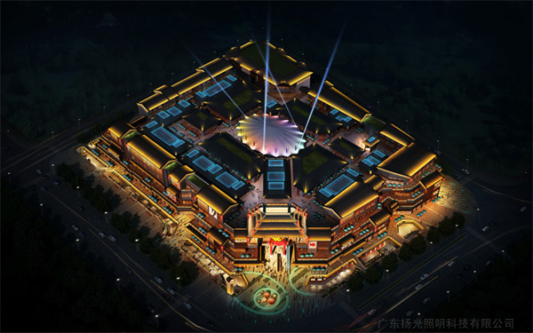 陽(yáng)朔戲樓夜景照明設(shè)計(jì)鳥瞰圖